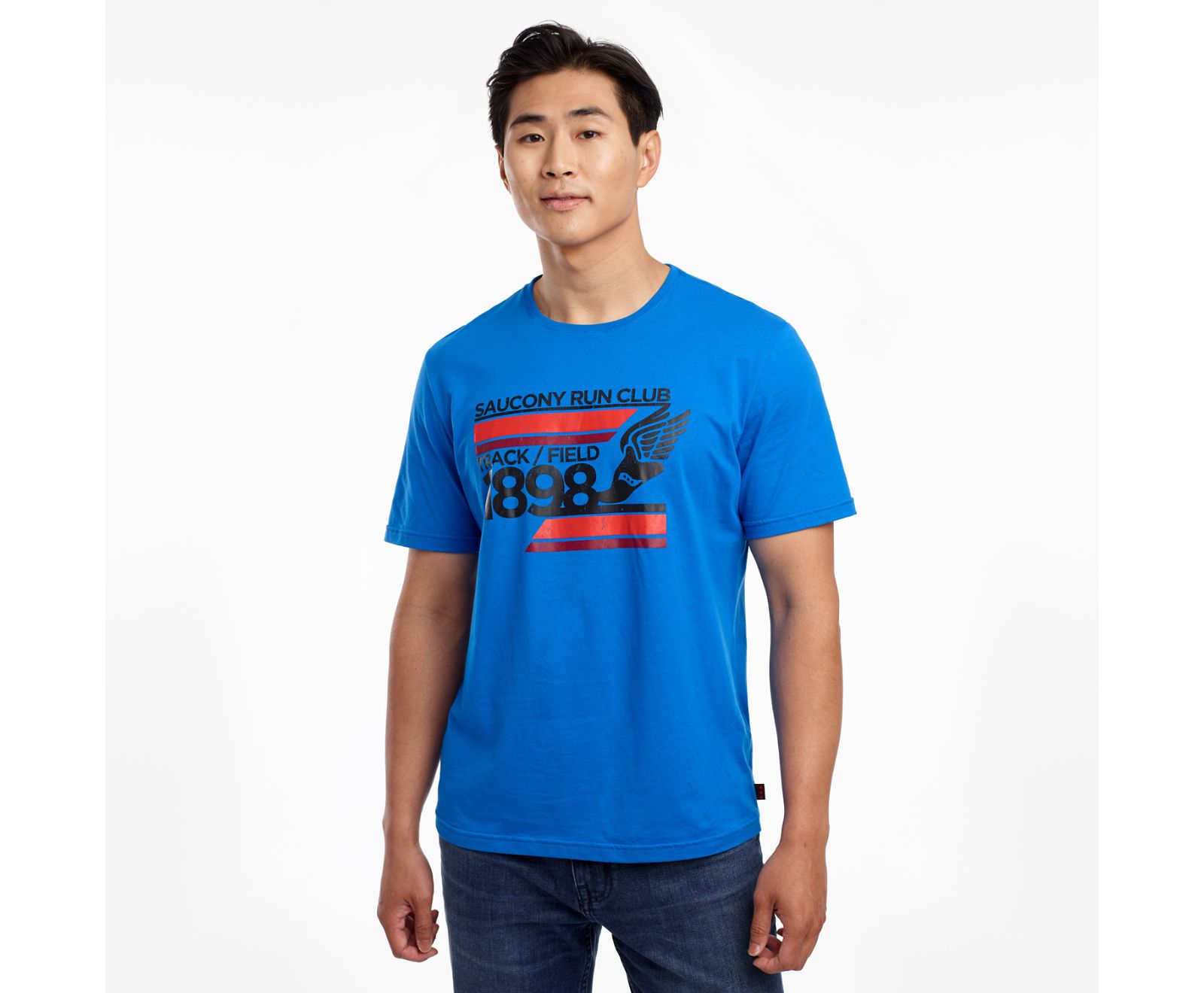 Saucony Rested Short Sleeve Men's Shirts Blue | AU 628RVDW